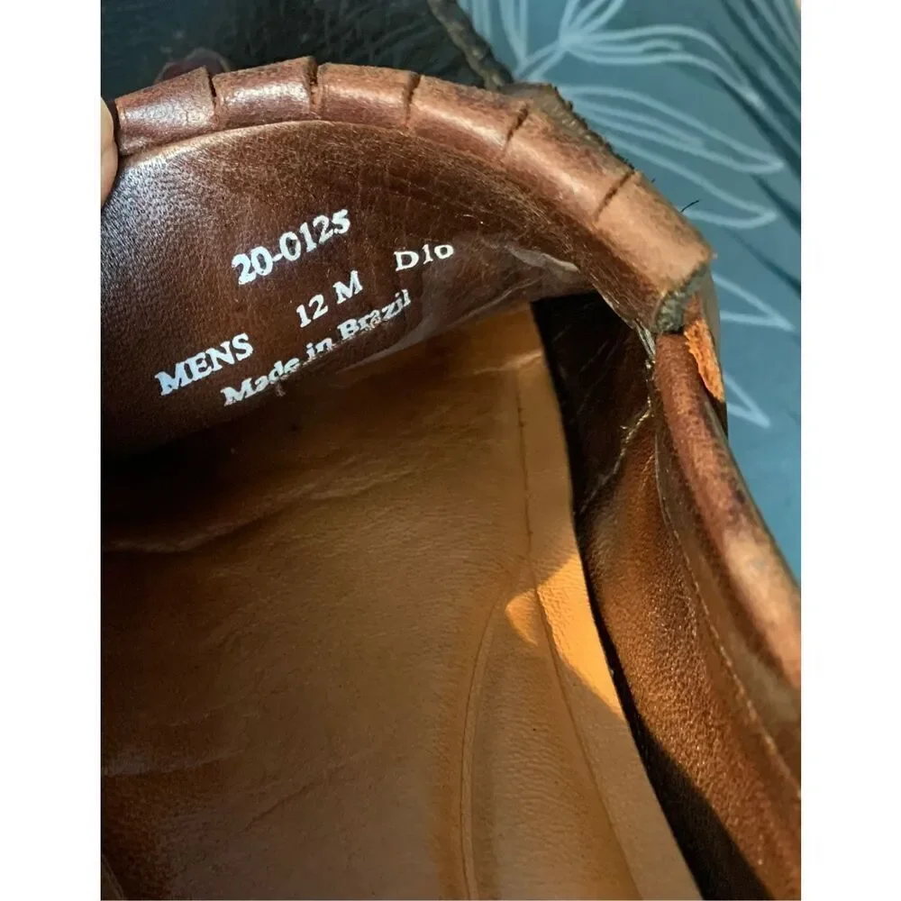 Johnston & Murphy Brown Black MOCCASIN TASSLE Leather Shoes mens 12 M